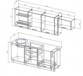 Кухонный гарнитур Жемчуг 2550 (Стол. 38мм) в Ишиме - ishim.mebel24.online | фото 2