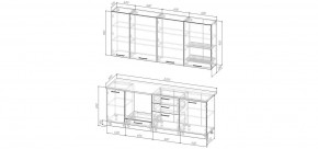 Кухонный гарнитур Каппучино 2200 h950 (Стол. 26мм) в Ишиме - ishim.mebel24.online | фото 2