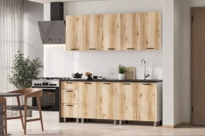 МОДУС ЛАЙТ Кухонный гарнитур 2.0 м (Дуб Делано/Черный) в Ишиме - ishim.mebel24.online | фото