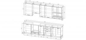 Кухонный гарнитур Санторини 3000 h950 (Стол. 26мм) в Ишиме - ishim.mebel24.online | фото 2