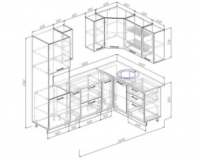 Кухонный гарнитур угловой Антрацит 2400х1600 (Стол. 26мм) в Ишиме - ishim.mebel24.online | фото 2