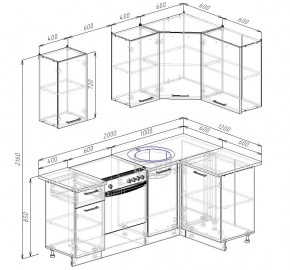 Кухонный гарнитур угловой Капри 2000х1200 (Стол. 26мм) в Ишиме - ishim.mebel24.online | фото 2
