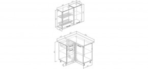 Кухонный гарнитур угловой Смоки 1000*1000 (Стол. 26мм) в Ишиме - ishim.mebel24.online | фото 2