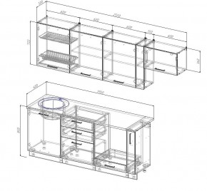 Кухонный гарнитур Вегас 2550 (Стол. 38мм) в Ишиме - ishim.mebel24.online | фото 2