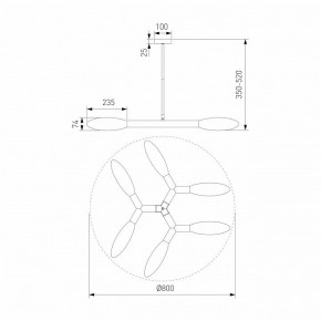 Люстра на штанге Eurosvet Covalent 30180/6 черный в Ишиме - ishim.mebel24.online | фото 3