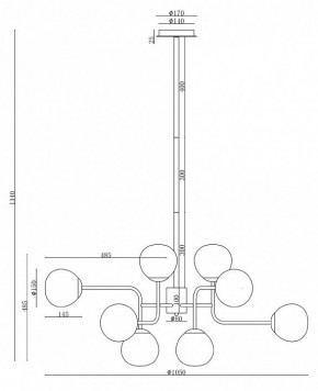 Люстра на штанге Maytoni Erich MOD221-PL-12-N в Ишиме - ishim.mebel24.online | фото 3