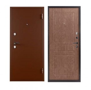 Металлическая дверь ТИТАН (МЕТАЛЛ-ПАНЕЛЬ) 2050*860/ПРАВАЯ (Медный Антик/Лесной орех) в Ишиме - ishim.mebel24.online | фото