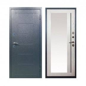 Металлическая дверь ТИТАН (МЕТАЛЛ-ПАНЕЛЬ) Зеркало/Букле графит + Штамп/Лиственница в Ишиме - ishim.mebel24.online | фото