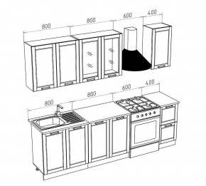 МИЛАНО Кухонный гарнитур 2,0 м Компоновка №1 (Орех) в Ишиме - ishim.mebel24.online | фото 3