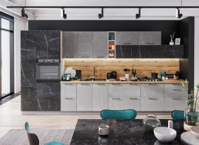 Модульная кухня Марбл мрамор лайт/мрамор дарк в Ишиме - ishim.mebel24.online | фото 1