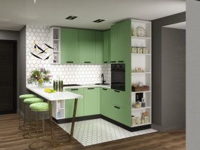 Модульная кухня Осло карбон мята в Ишиме - ishim.mebel24.online | фото 1