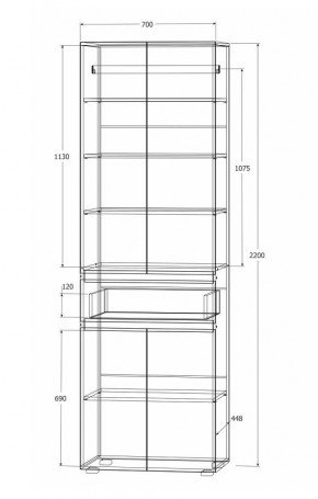 Модульная система Лиана (Дуб Крафт белый/Артвуд темный) в Ишиме - ishim.mebel24.online | фото 8