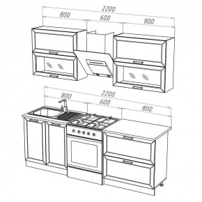 МОНАКО Кухонный гарнитур 1,6 м Компоновка №2 в Ишиме - ishim.mebel24.online | фото 3