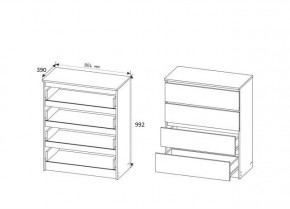 МОРИ МК804 (МК800.4) Комод 4 ящ. (белый) в Ишиме - ishim.mebel24.online | фото