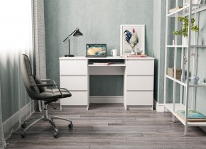 МОРИ МС-2 Стол 6 ящиков (белый) в Ишиме - ishim.mebel24.online | фото
