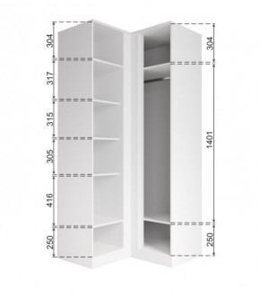 МОРИ МШУ 960.1 Шкаф угловой (белый) в Ишиме - ishim.mebel24.online | фото 3