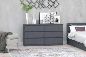 МС "Хилтон" Комод №5 1400 (6 ящ.) графит в Ишиме - ishim.mebel24.online | фото