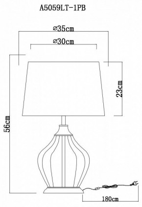 Настольная лампа декоративная Arte Lamp Baymont A5059LT-1PB в Ишиме - ishim.mebel24.online | фото 3