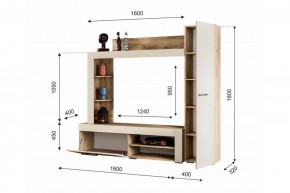 НИКОЛЬ Гостиная (Дуб крафт серый/софт айвори) в Ишиме - ishim.mebel24.online | фото 2
