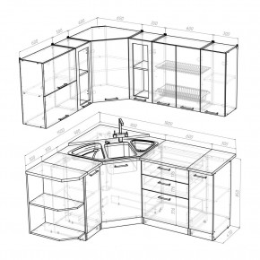 ОЛЬГА Кухонный гарнитур Оптима 3 (1500*1800 мм) в Ишиме - ishim.mebel24.online | фото 2