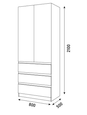 ПАРУС Шкаф 2-х ств. 800 в Ишиме - ishim.mebel24.online | фото 3