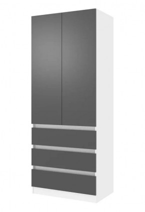 ПАРУС Шкаф 2-х ств. 800 (белый/графит) в Ишиме - ishim.mebel24.online | фото
