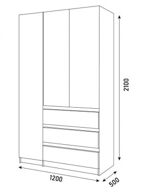 ПАРУС Шкаф 3-х ств. 1200 в Ишиме - ishim.mebel24.online | фото 3