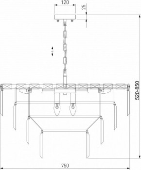 Подвесная люстра Eurosvet Elegante 10130/10 хром/прозрачный хрусталь Strotskis в Ишиме - ishim.mebel24.online | фото 3