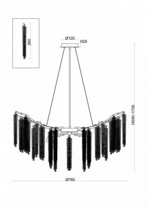 Подвесная люстра Freya Mineral FR1010PL-10G в Ишиме - ishim.mebel24.online | фото 2