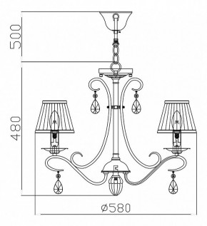 Подвесная люстра Maytoni Brionia ARM172-05-G в Ишиме - ishim.mebel24.online | фото 5