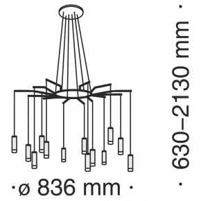 Подвесная люстра Maytoni Davida MOD035PL-12B в Ишиме - ishim.mebel24.online | фото 6