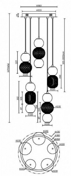 Подвесная люстра Maytoni Drop MOD273PL-L80CH3K в Ишиме - ishim.mebel24.online | фото 3