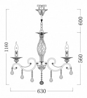 Подвесная люстра Maytoni Grace ARM247-06-G в Ишиме - ishim.mebel24.online | фото 3