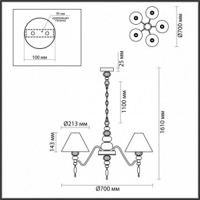 Подвесная люстра Odeon Light Sochi 4896/5 в Ишиме - ishim.mebel24.online | фото 6