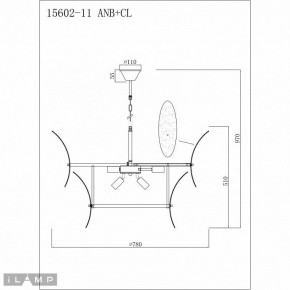 Подвесной светильник iLamp Gramercy 15602-11 ANB+CL в Ишиме - ishim.mebel24.online | фото 3