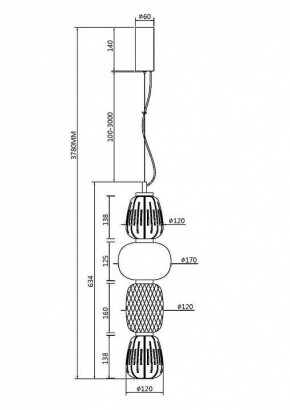 Подвесной светильник Maytoni Pattern MOD267PL-L32G3K в Ишиме - ishim.mebel24.online | фото 4