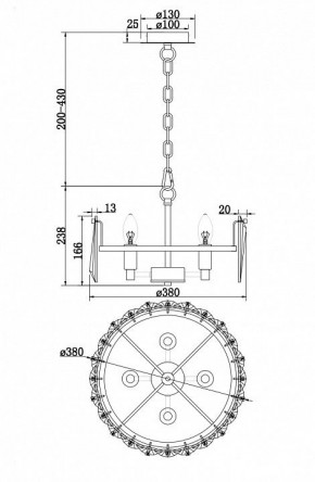 Подвесной светильник Maytoni Puntes MOD043PL-04CH в Ишиме - ishim.mebel24.online | фото 4