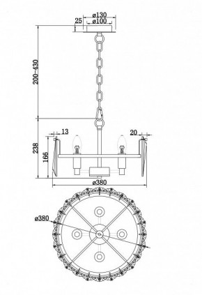 Подвесной светильник Maytoni Puntes MOD043PL-04G в Ишиме - ishim.mebel24.online | фото 4