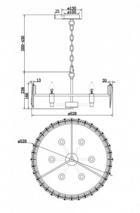 Подвесной светильник Maytoni Puntes MOD043PL-06G в Ишиме - ishim.mebel24.online | фото 4