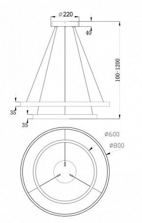 Подвесной светильник Maytoni Rim MOD058PL-L74W4K в Ишиме - ishim.mebel24.online | фото 6