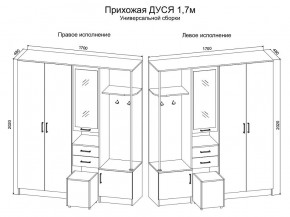 Прихожая Дуся 1.7 УНИ (Дуб Бунратти/Белый Бриллиант) в Ишиме - ishim.mebel24.online | фото 2