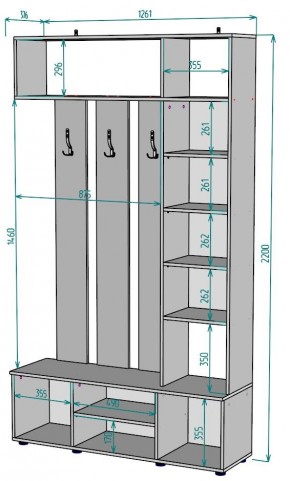 Прихожая с зеркалом V19_M в Ишиме - ishim.mebel24.online | фото 2