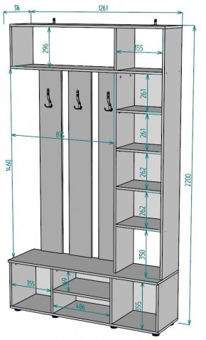 Прихожая с зеркалом V20_M в Ишиме - ishim.mebel24.online | фото 2