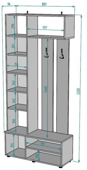 Прихожая с зеркалом V25_M в Ишиме - ishim.mebel24.online | фото 2