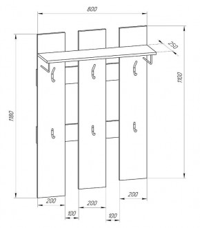 Прихожая-вешалка большая 800 в Ишиме - ishim.mebel24.online | фото 2
