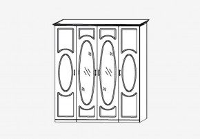 Прованс-2 Шкаф 4-х дверный с 2 зеркалами (Бежевый/Текстура белая платиной золото) в Ишиме - ishim.mebel24.online | фото 2