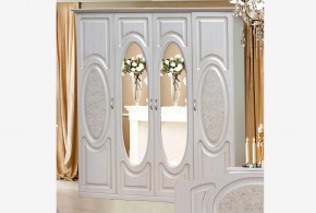 Прованс-2 Шкаф 4-х дверный с 2 зеркалами (Бежевый/Текстура белая платиной золото) в Ишиме - ishim.mebel24.online | фото