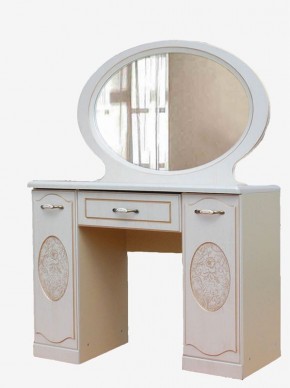 Прованс-2 Стол туалетный с зеркалом (Бежевый/Текстура белая платиной золото) в Ишиме - ishim.mebel24.online | фото