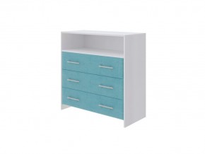 PROxSON Комод Свен (ЛДСП Белая+ткань Белый/Лофти Лазурь) 90x40 в Ишиме - ishim.mebel24.online | фото