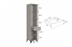 РИЧ Шкаф однодверный со стеклом в Ишиме - ishim.mebel24.online | фото 3